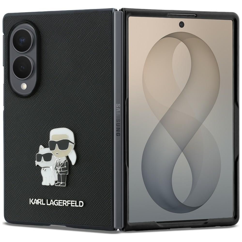 Karl Lagerfeld Saffiano Karl&Choupette-pin-etui til Samsung Galaxy Z Fold 8 – Svart