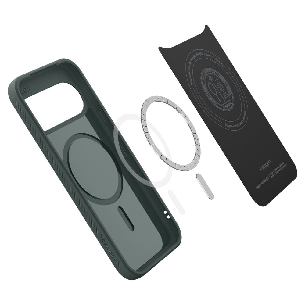 Spigen Liquid Air Mag MagSafe-etui til Google Pixel 11 – mørkegrønn