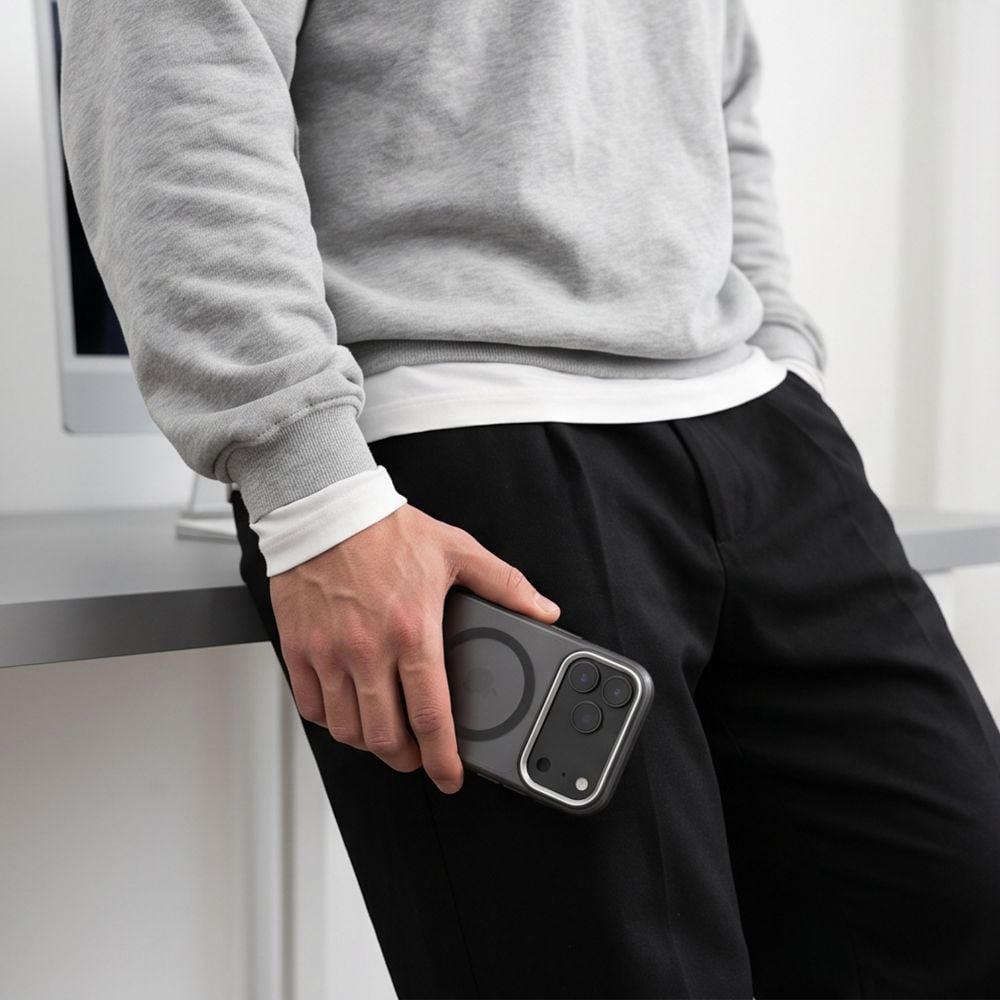 Tech-Protect MagZero MagSafe-etui til iPhone 17 Pro / 18 Pro – gennemskinnelig, matt svart