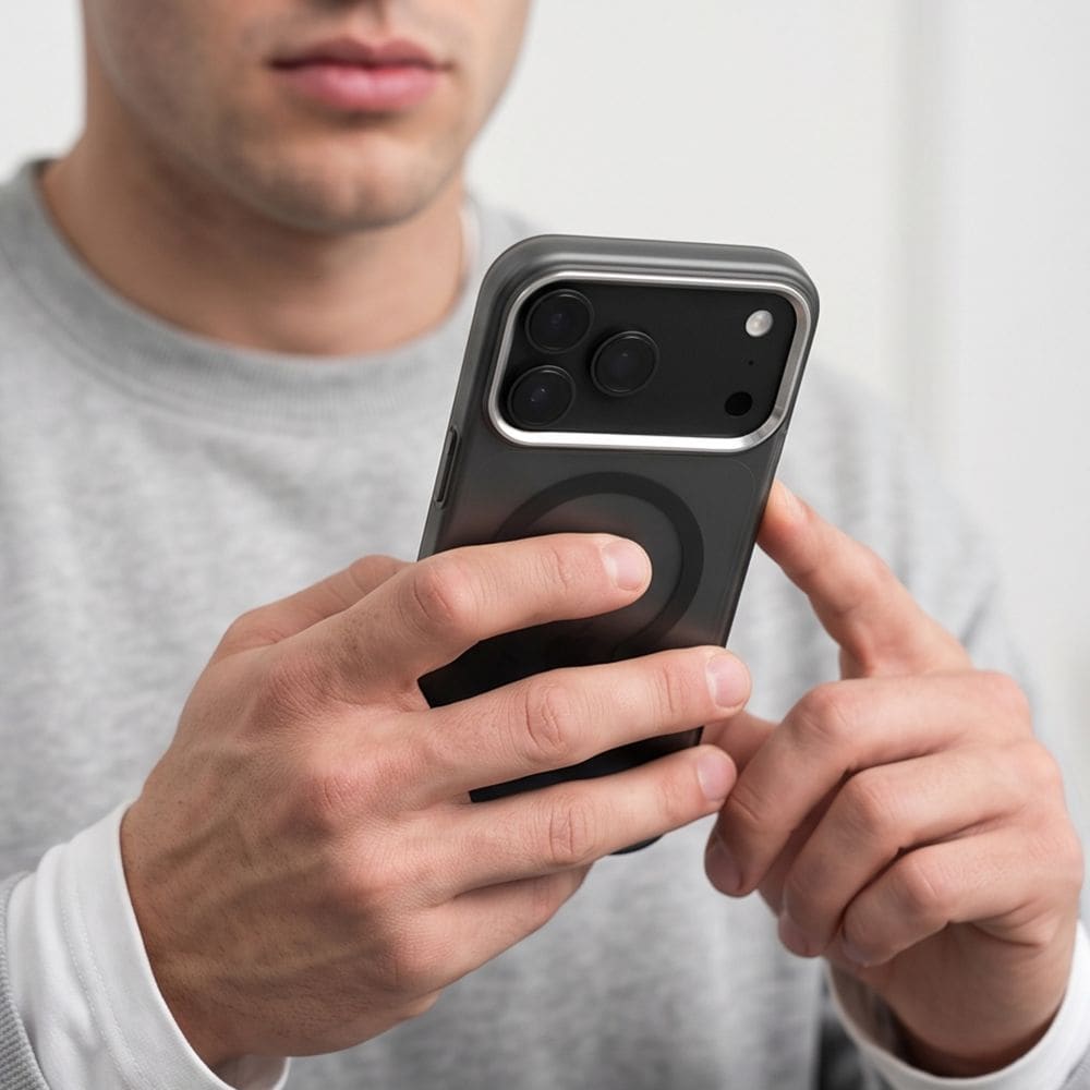 Tech-Protect MagZero MagSafe-etui til iPhone 17 Pro / 18 Pro – gennemskinnelig, matt svart