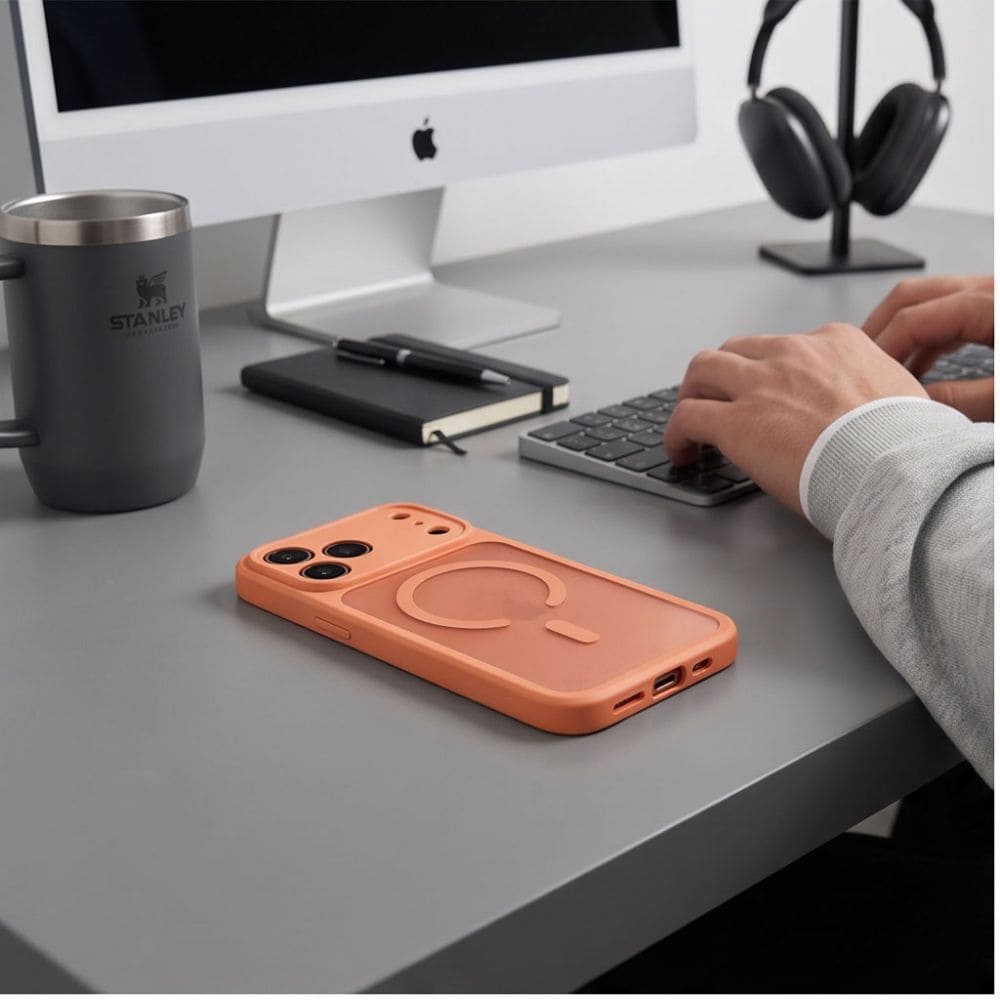 Tech-Protect BasicMag MagSafe-etui til iPhone 17 Pro / 18 Pro – matt oransje