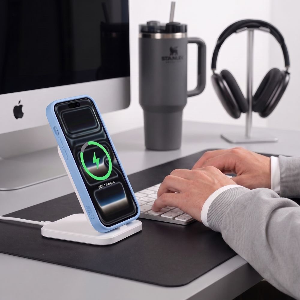 Tech-Protect BasicMag MagSafe-etui til iPhone 17 Pro Max / 18 Pro Max – Lysblå matt