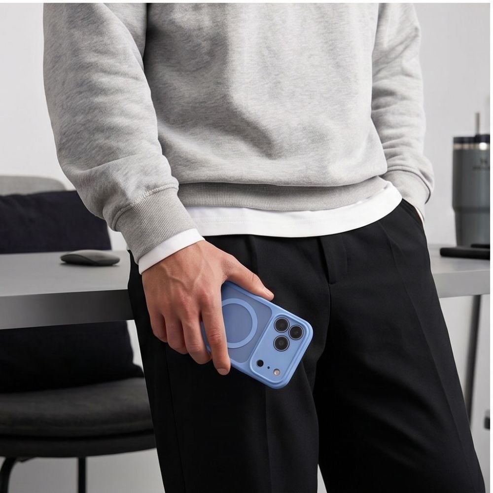 Tech-Protect BasicMag MagSafe-etui til iPhone 17 Pro Max / 18 Pro Max – Lysblå matt