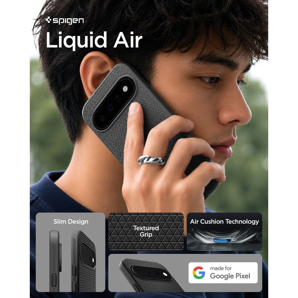 Spigen Liquid Air-etui til Google Pixel 11 – matt svart