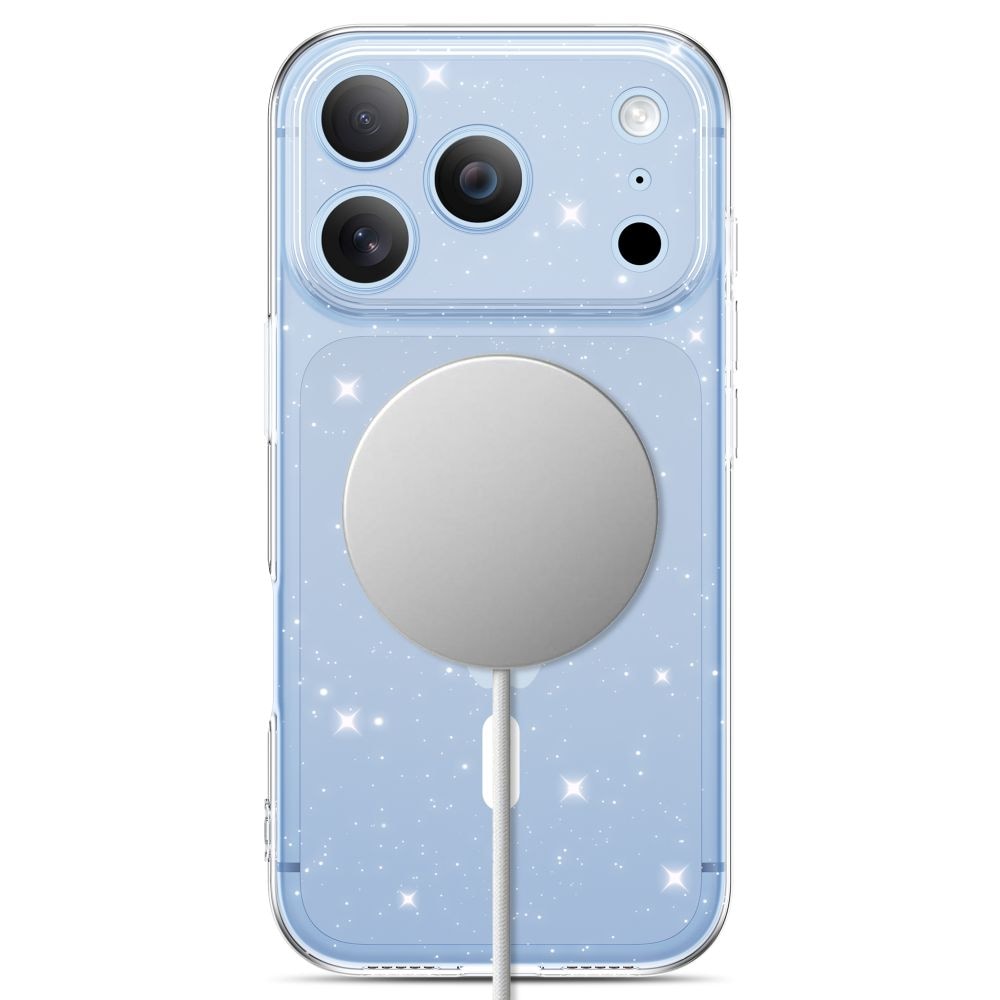 Tech-Protect FlexAir MagSafe-etui til iPhone 17 Pro Max / 18 Pro Max – gjennomsiktig med glitter