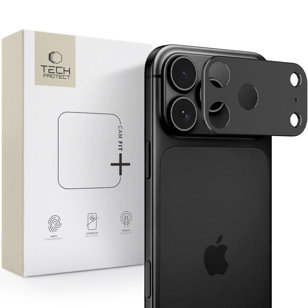 Tech-Protect Camalloy Fit+ kameradeksel til iPhone 18 Pro – svart