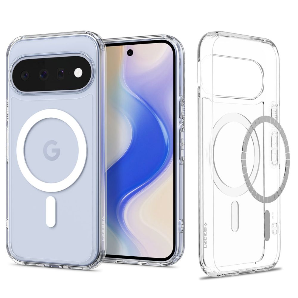 Spigen Ultra Hybrid Mag MagSafe-etui til Google Pixel 11 – gjennomsiktig og hvit