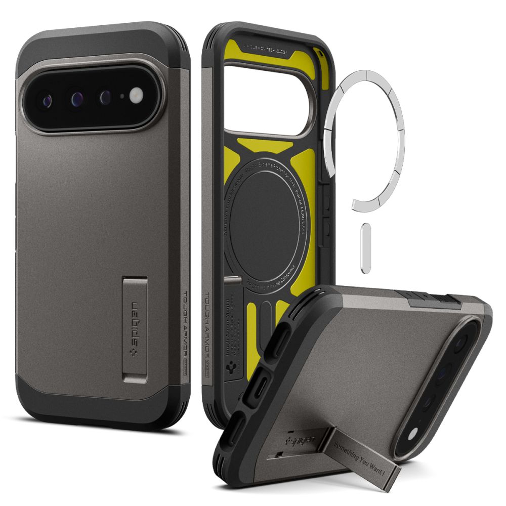 Spigen Tough Armor Mag MagSafe-etui til Google Pixel 11 Pro XL – mørkegrå