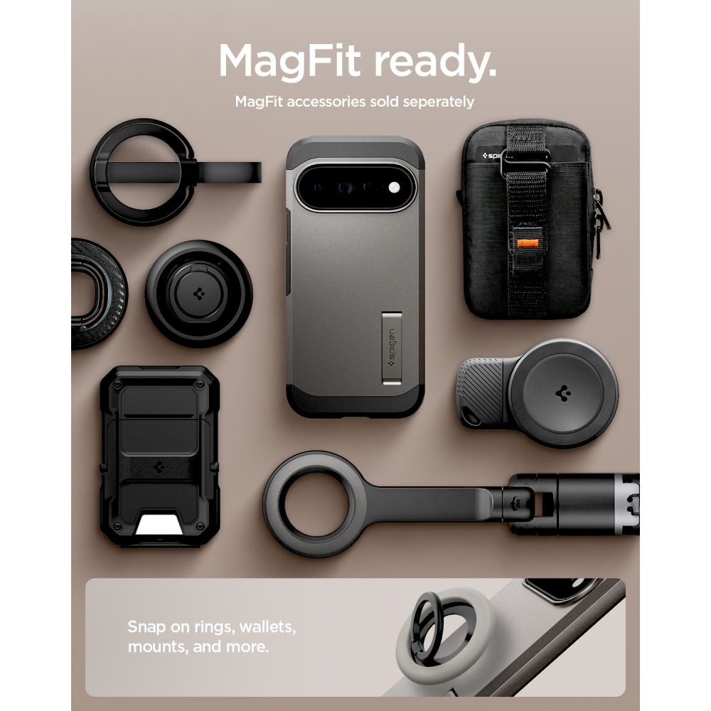 Spigen Tough Armor Mag MagSafe-etui til Google Pixel 11 Pro XL – mørkegrå