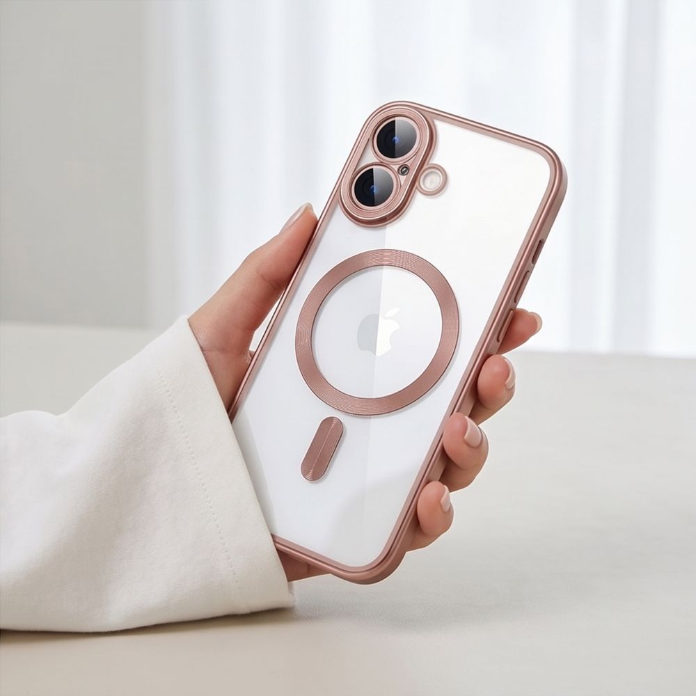 Tech-Protect MagFlex-etui til iPhone 17 – gjennomsiktig rosa