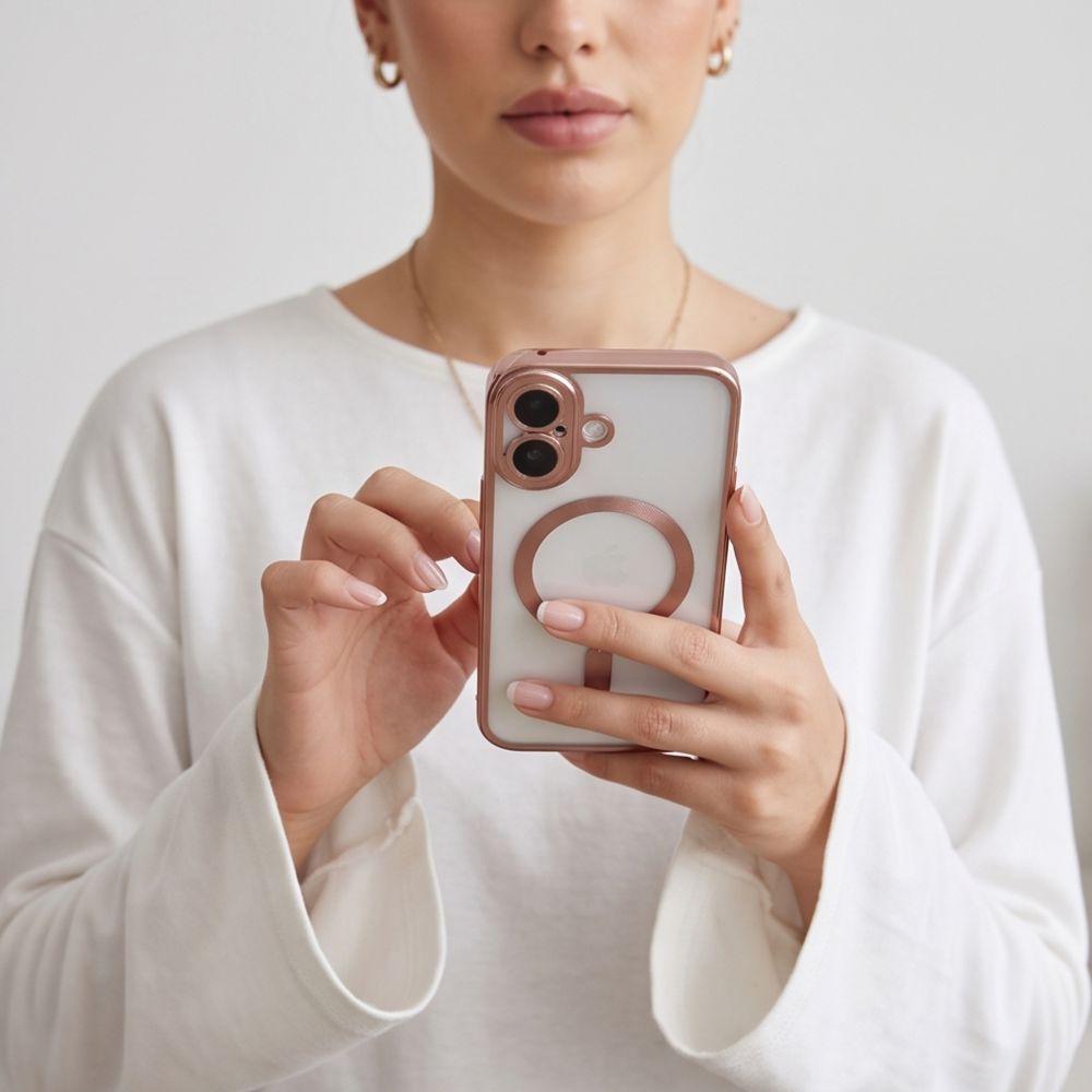 Tech-Protect MagFlex-etui til iPhone 17 – gjennomsiktig rosa