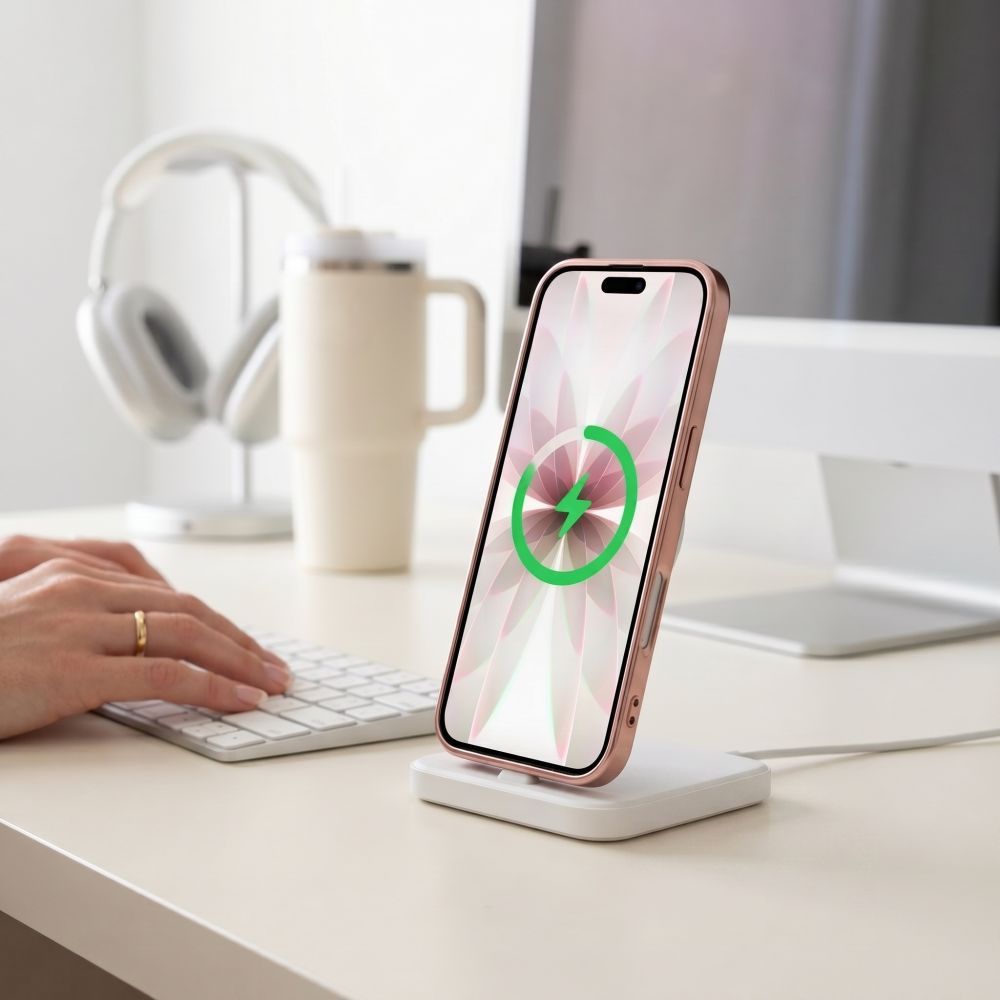 Tech-Protect MagFlex-etui til iPhone 17 – gjennomsiktig rosa
