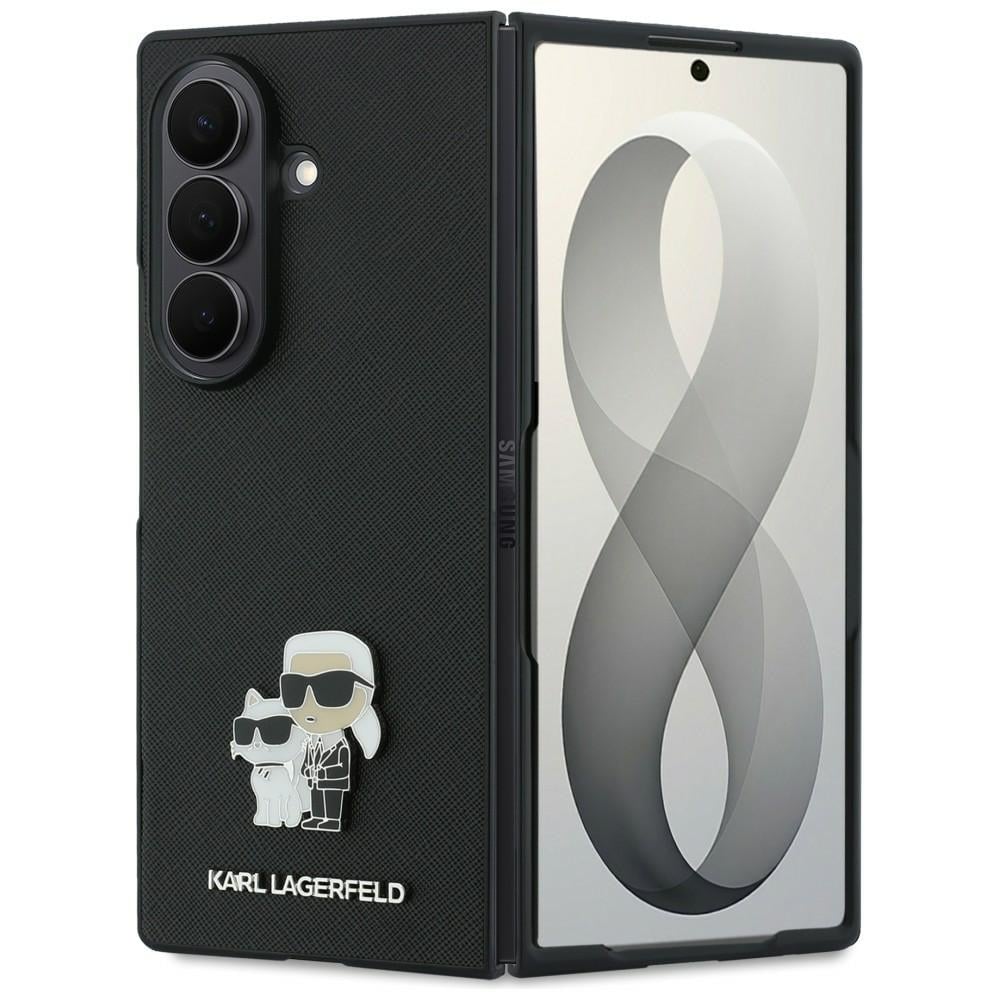 Karl Lagerfeld Saffiano Karl&Choupette-pinneetui til Samsung Galaxy Z Fold 8 Ultra – svart