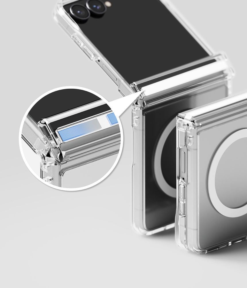 Ringke Fusion Flap magnetisk MagSafe-etui til Samsung Galaxy Z Flip 8 – gjennomsiktig