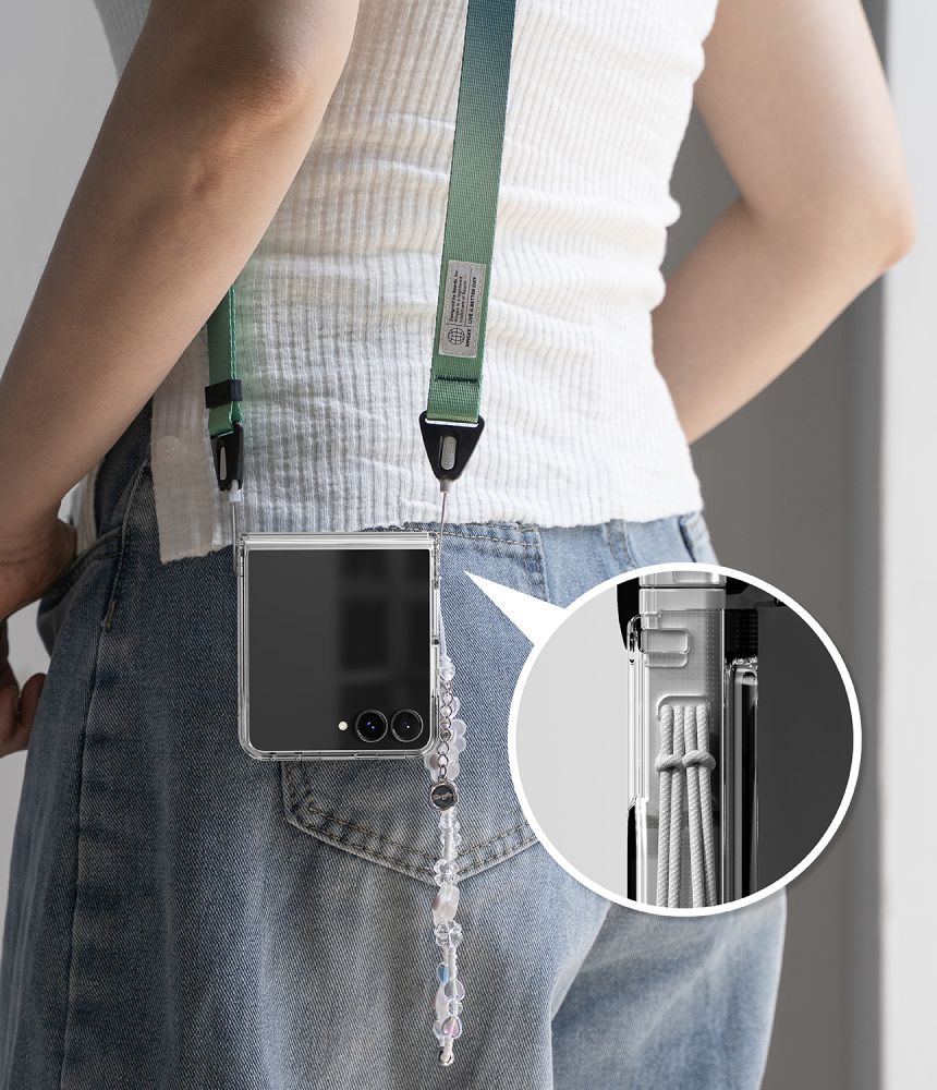 Ringke Fusion Flap magnetisk MagSafe-etui til Samsung Galaxy Z Flip 8 – gjennomsiktig