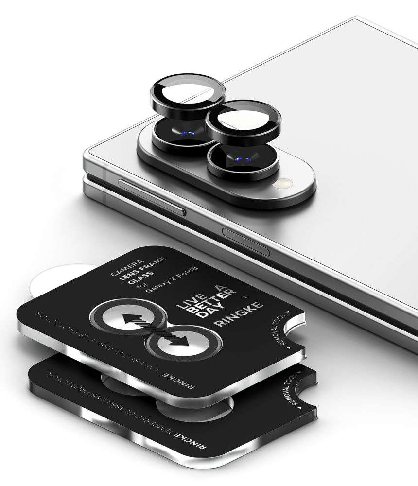 Ringke kamerarammebeskyttelse, 2-pakning, til Samsung Galaxy Z Fold 8 – svart