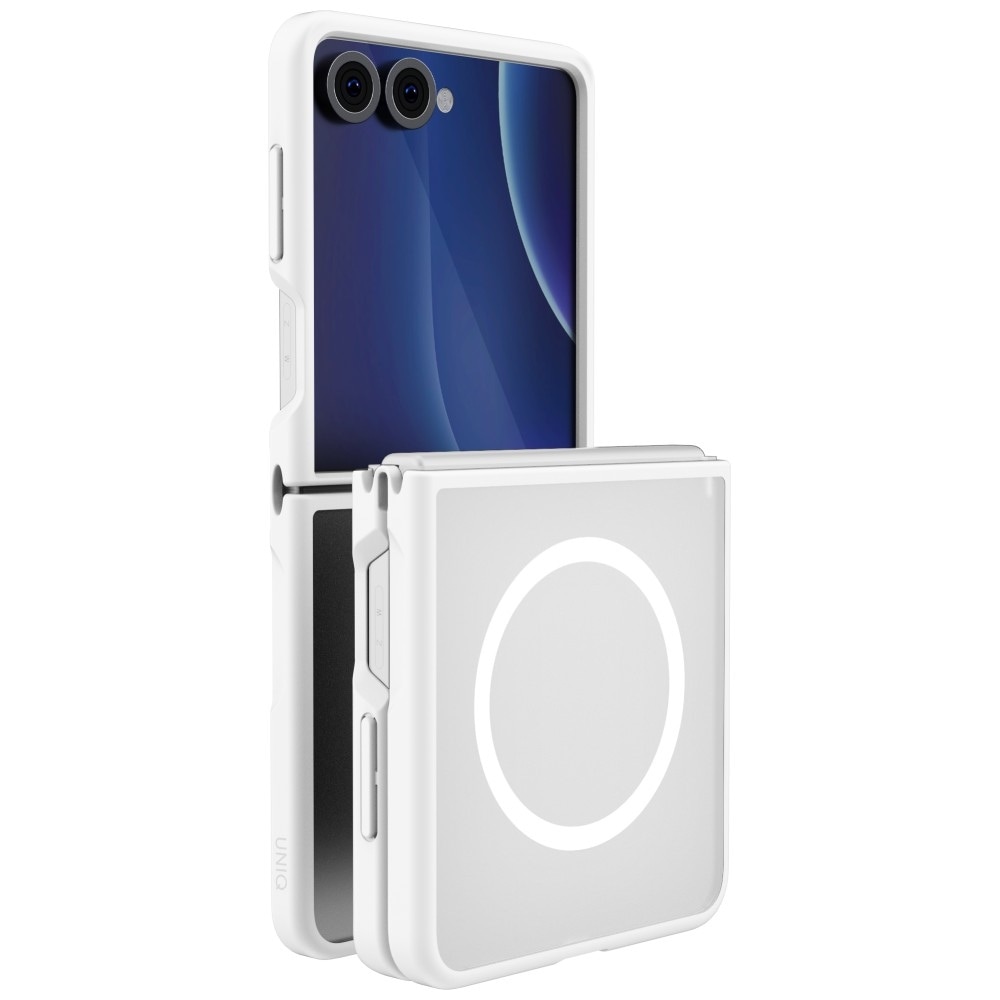 Uniq Veren AF Magclick-ladeetui til Samsung Galaxy Z Flip 8 – hvit