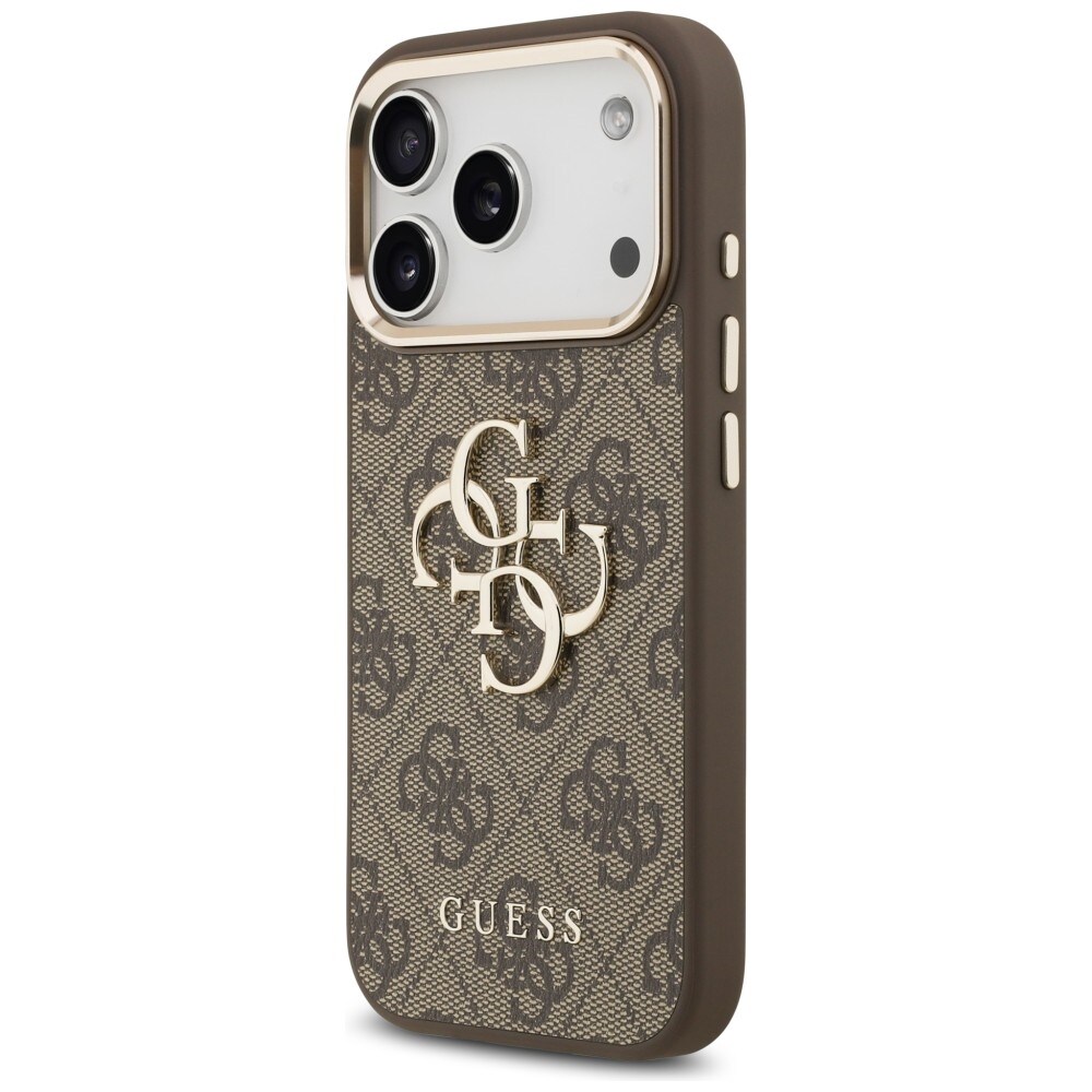 Guess 4G Big 4G Classic Logo-etui til iPhone 17 Pro / 18 Pro – brun og gull
