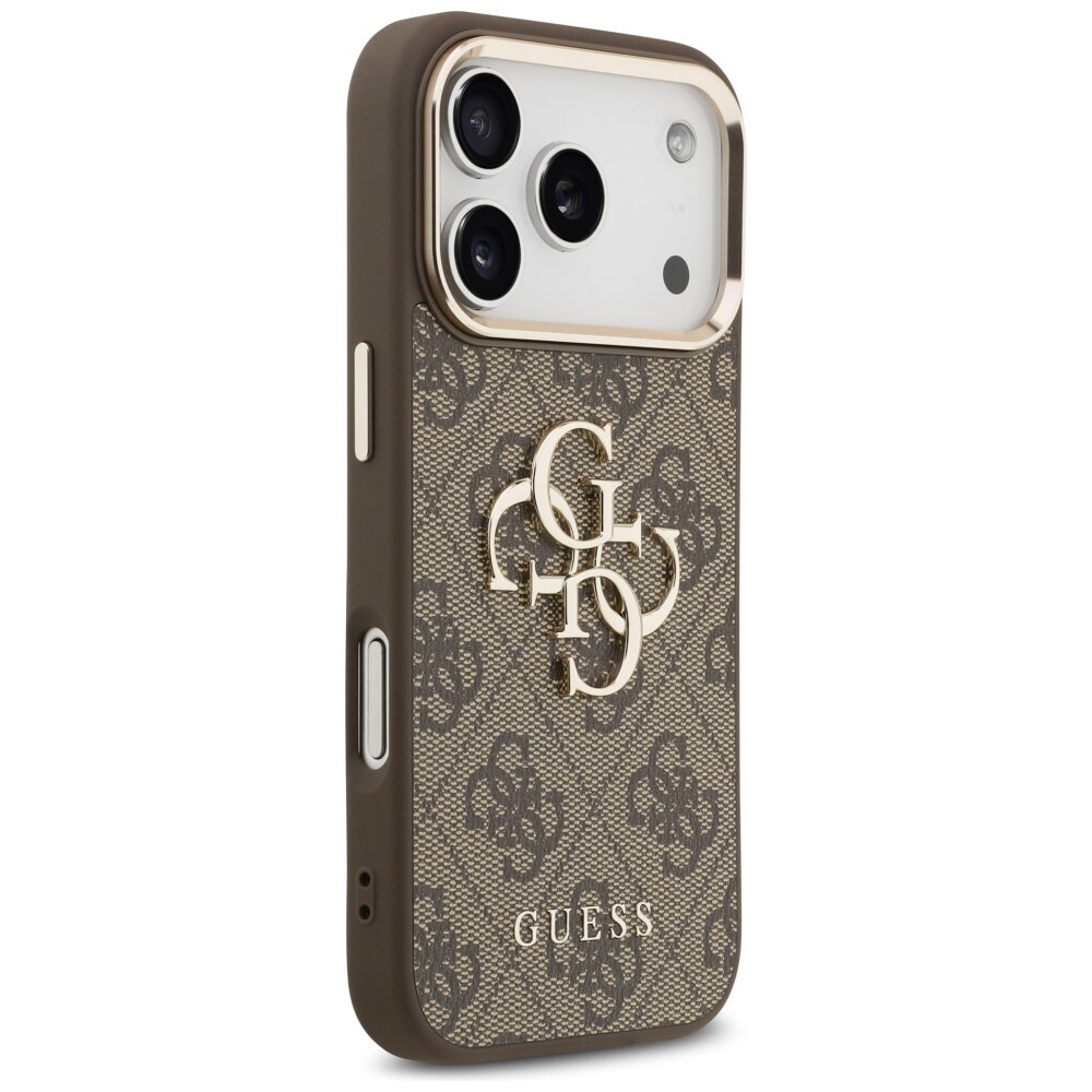 Guess 4G Big 4G Classic Logo-etui til iPhone 17 Pro / 18 Pro – brun og gull