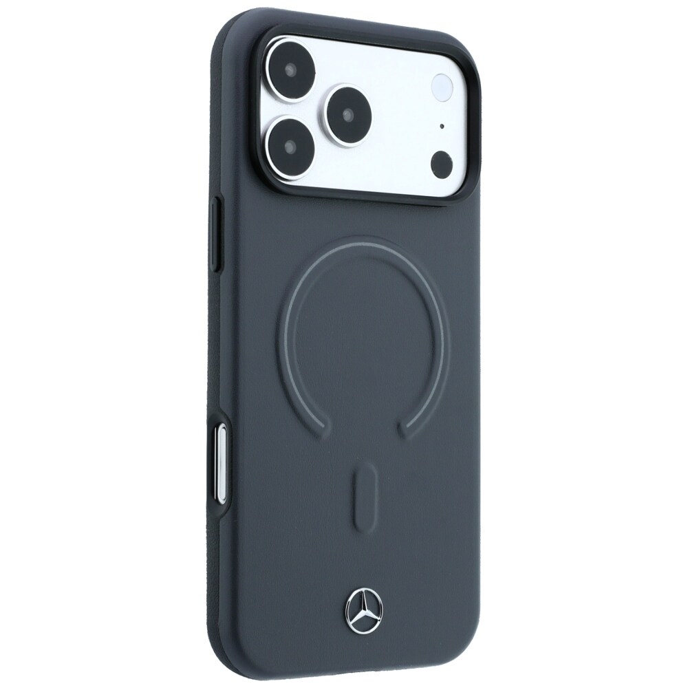 Mercedes 3D MagSafe-etui i skinn til iPhone 18 Pro Max / 17 Pro Max – antrasitt