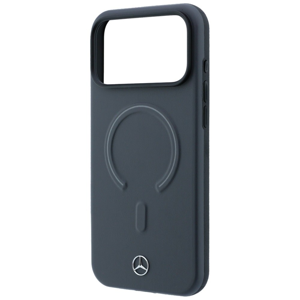 Mercedes 3D MagSafe-etui i skinn til iPhone 18 Pro Max / 17 Pro Max – antrasitt