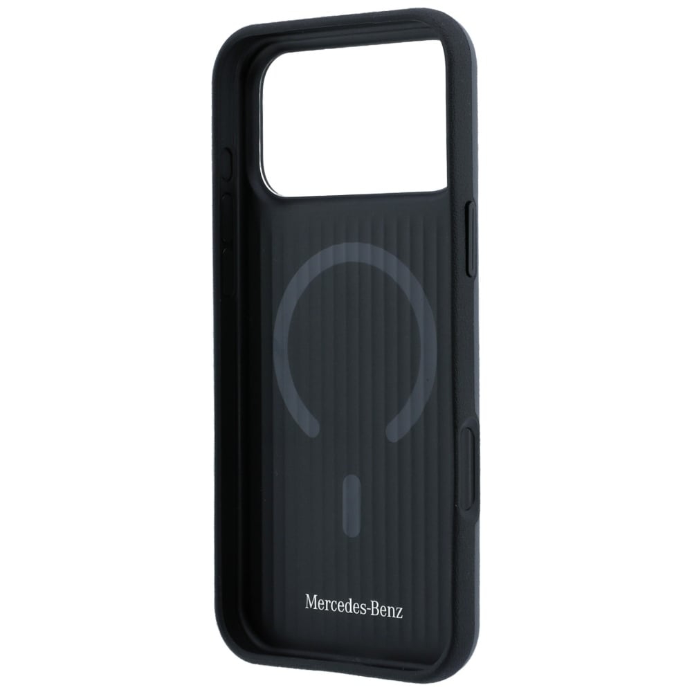 Mercedes 3D MagSafe-etui i skinn til iPhone 18 Pro Max / 17 Pro Max – antrasitt