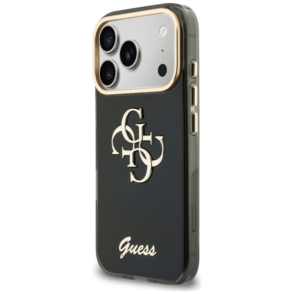 Guess IML 4G Script metalletui til iPhone 17 Pro / 18 Pro – svart