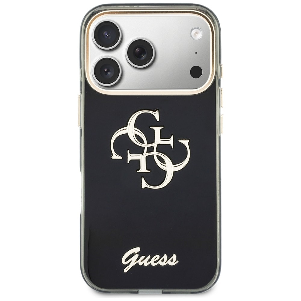 Guess IML 4G Script metalletui til iPhone 17 Pro / 18 Pro – svart