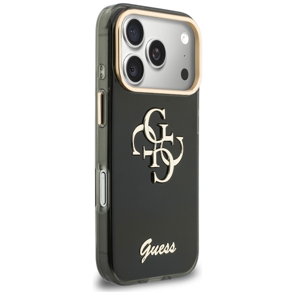 Guess IML 4G Script metalletui til iPhone 17 Pro / 18 Pro – svart
