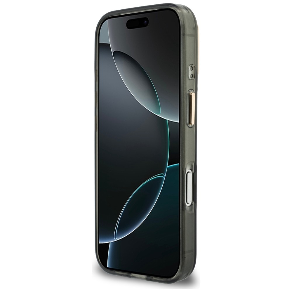 Guess IML 4G Script metalletui til iPhone 17 Pro / 18 Pro – svart