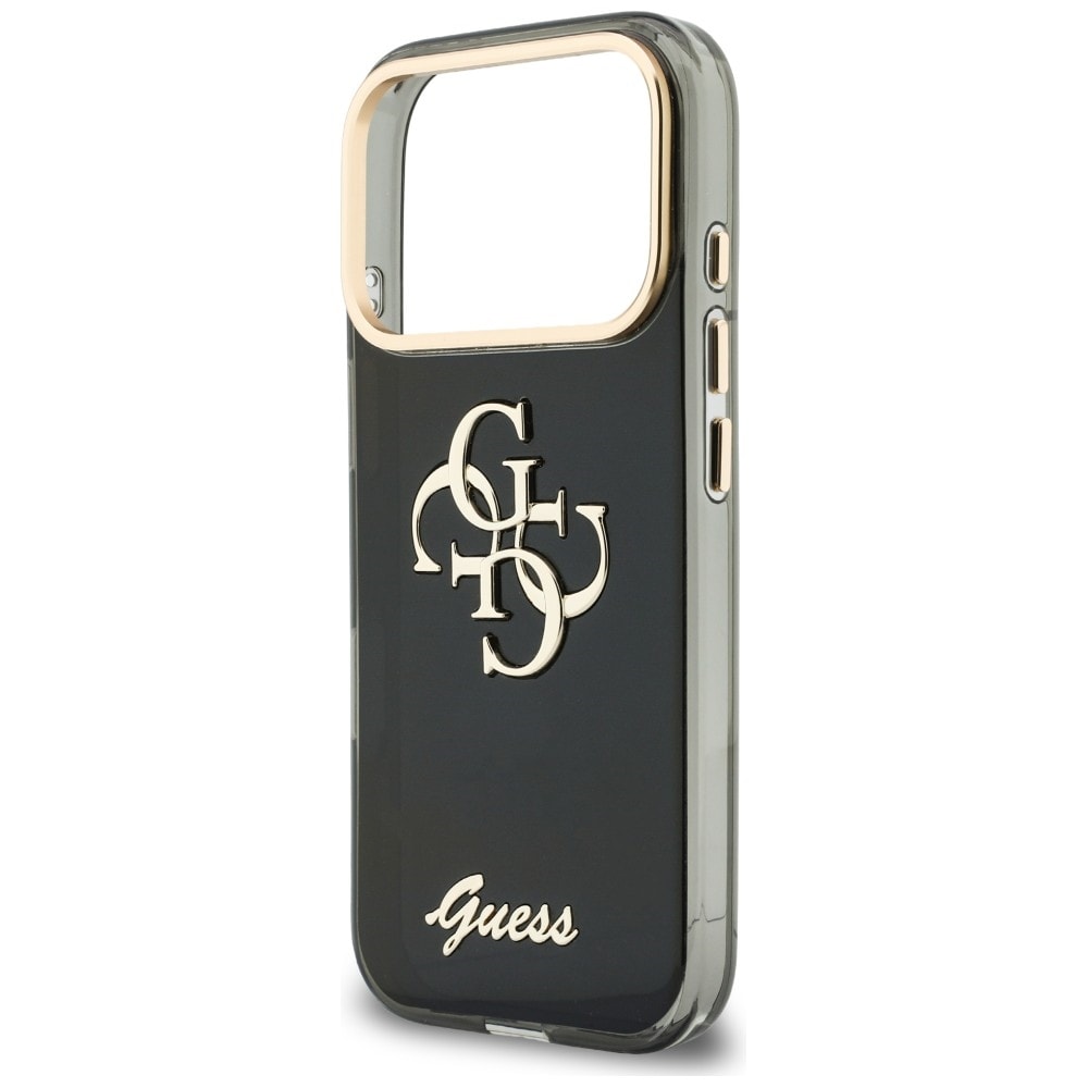 Guess IML 4G Script metalletui til iPhone 17 Pro / 18 Pro – svart