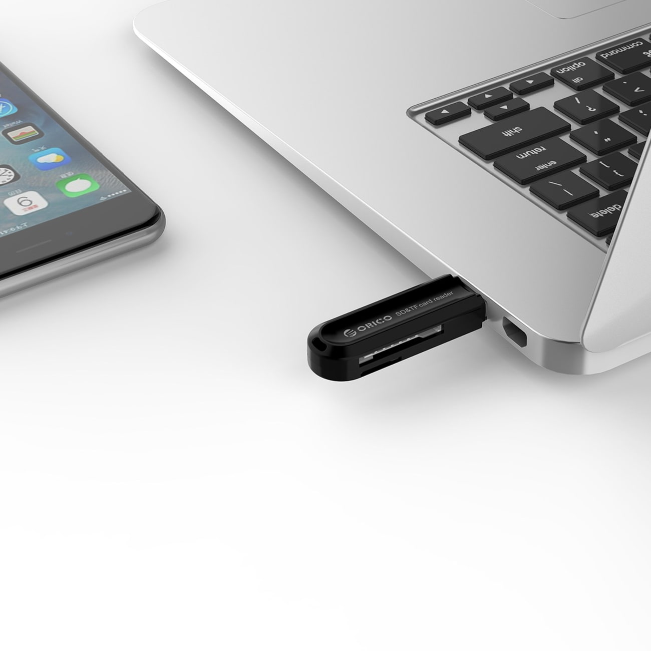 Orico CRS21 USB 3.0 minnekortleser for SD- og microSD-kort – svart