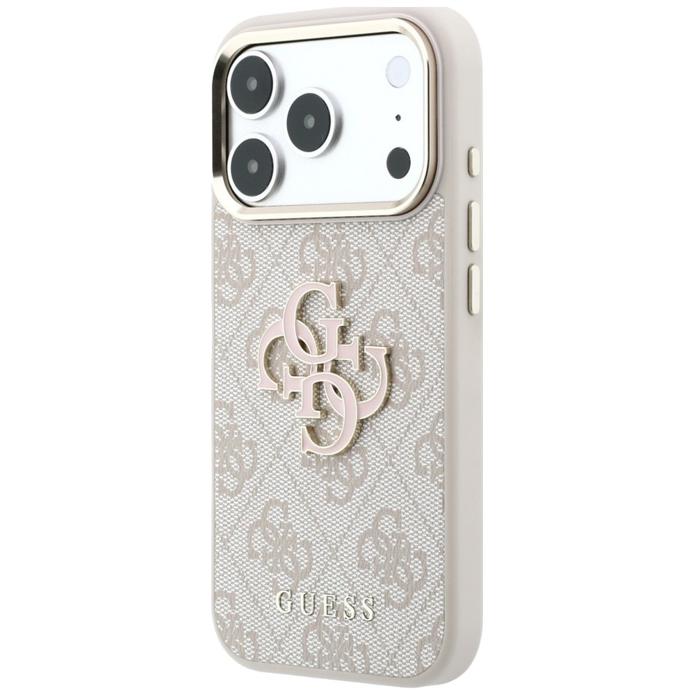 Guess 4G & Big Resin-logoetui til iPhone 17 Pro / 18 Pro – rosa