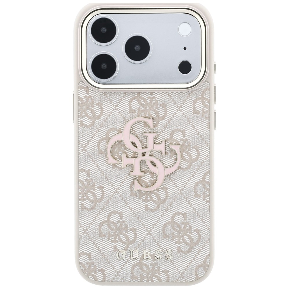 Guess 4G & Big Resin-logoetui til iPhone 17 Pro / 18 Pro – rosa
