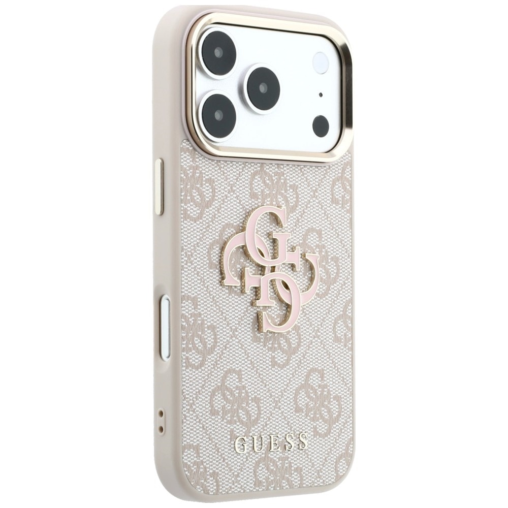 Guess 4G & Big Resin-logoetui til iPhone 17 Pro / 18 Pro – rosa
