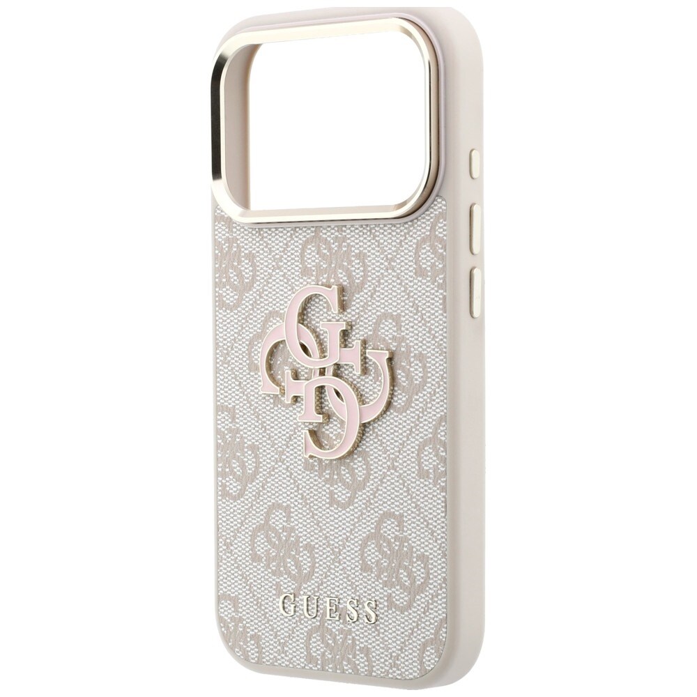 Guess 4G & Big Resin-logoetui til iPhone 17 Pro / 18 Pro – rosa