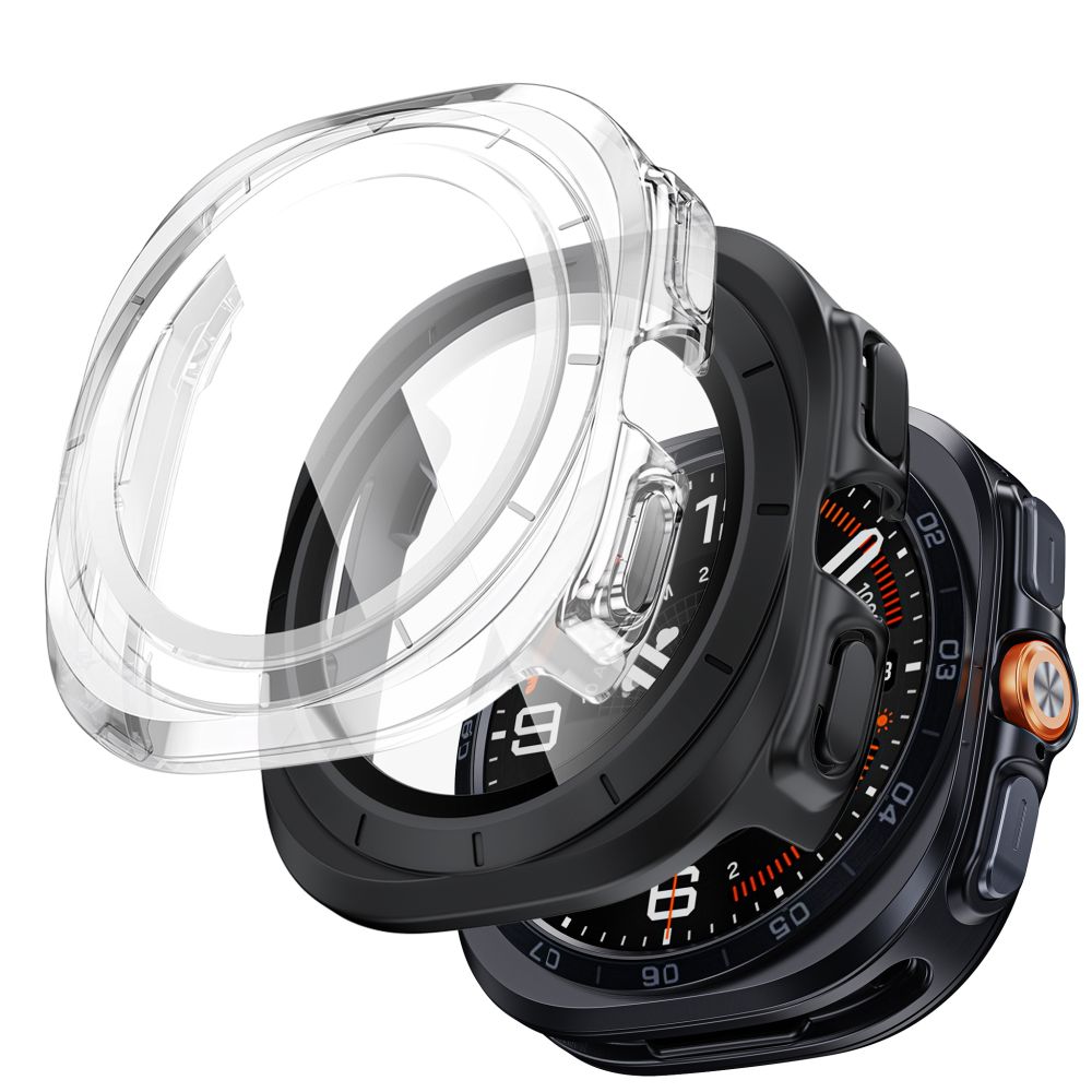Tech-Protect Defense 2-pakning etui til Samsung Galaxy Watch Ultra 47 mm – gjennomsiktig/matt svart