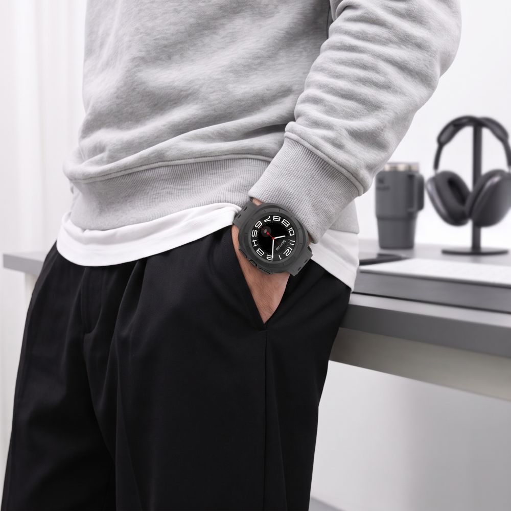 Tech-Protect Defense 2-pakning etui til Samsung Galaxy Watch Ultra 47 mm – gjennomsiktig/matt svart
