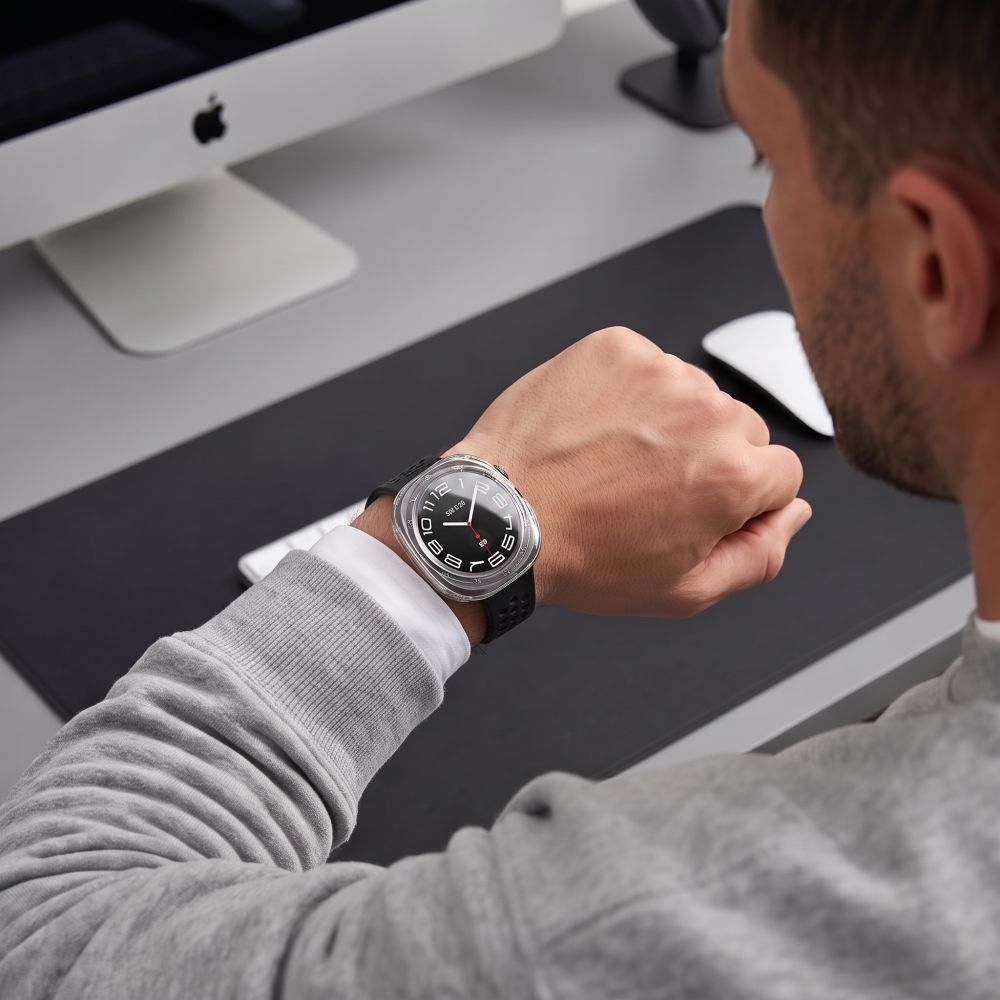 Tech-Protect Defense 2-pakning etui til Samsung Galaxy Watch Ultra 47 mm – gjennomsiktig/matt svart