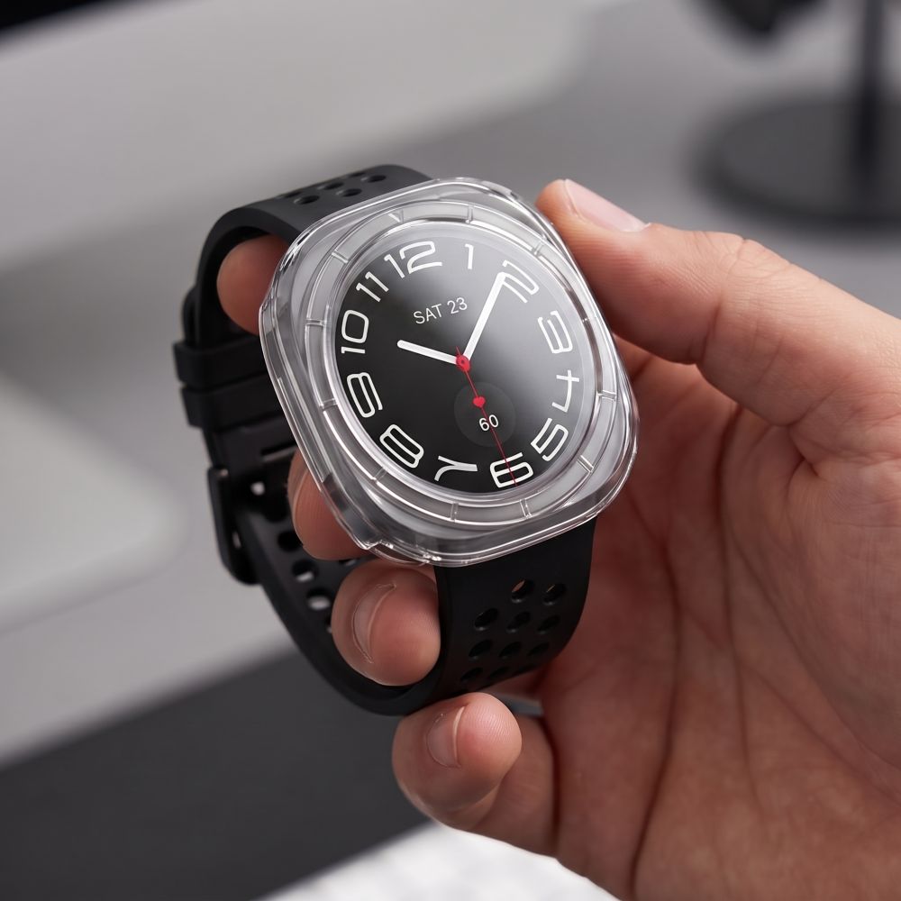 Tech-Protect Defense 2-pakning etui til Samsung Galaxy Watch Ultra 47 mm – gjennomsiktig/matt svart