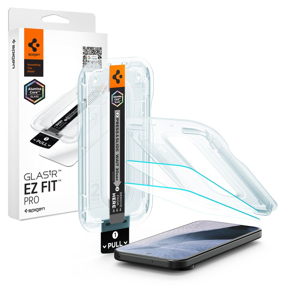 Spigen Glas.tR EZ Fit Pro 2-pakning skjermbeskyttelse herdet glass til Google Pixel 11/11 Pro