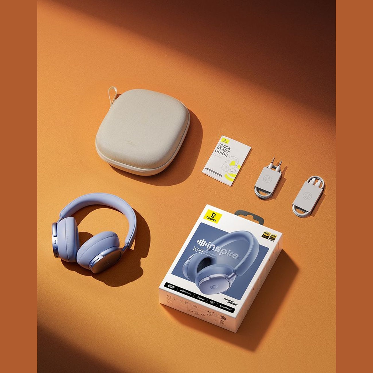 Baseus Inspire XH1 Sound by Bose – trådløse hodetelefoner m/ ANC og Dolby Audio, Aurora Blue