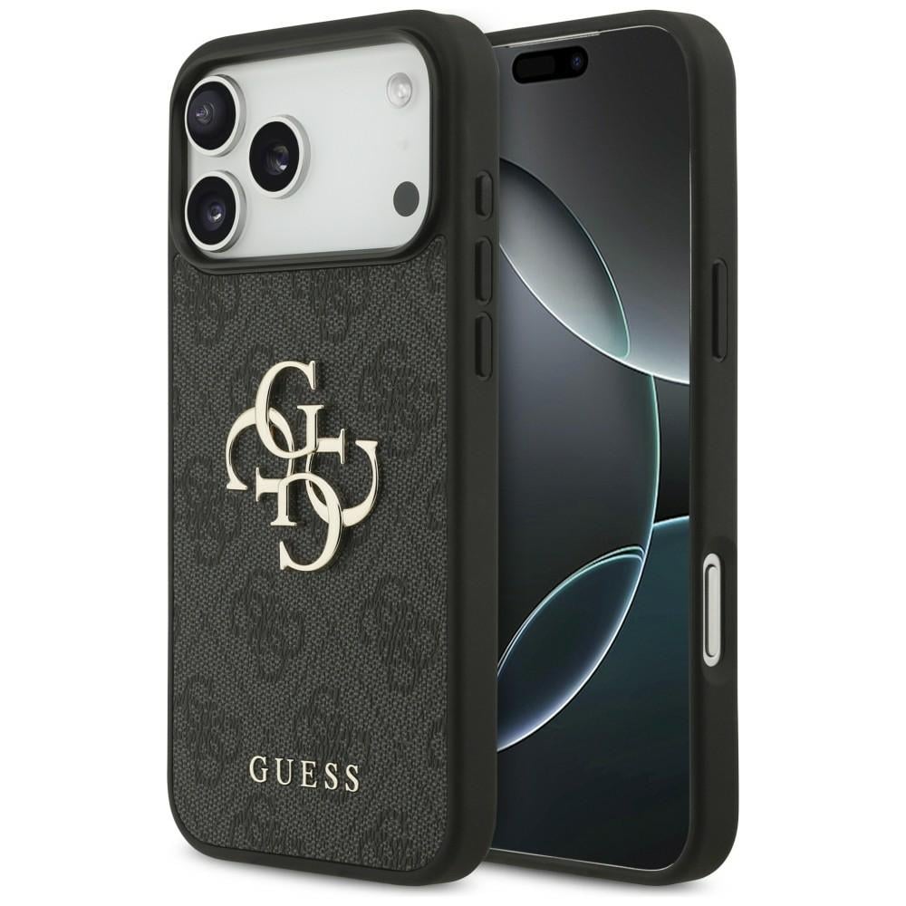 Guess 4G-etui med stort logo for iPhone 17 Pro Max / 18 Pro Max – svart