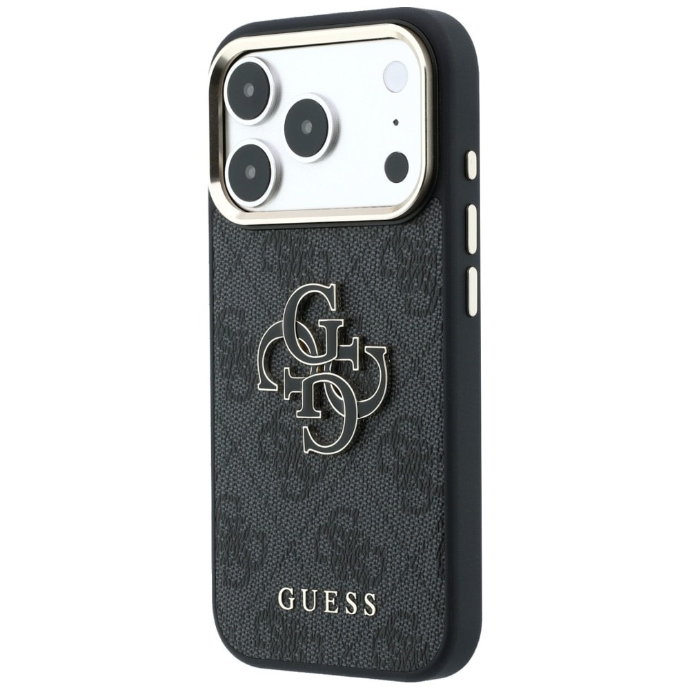 Guess 4G & Big Resin-logoetui til iPhone 17 Pro Max / 18 Pro Max – svart
