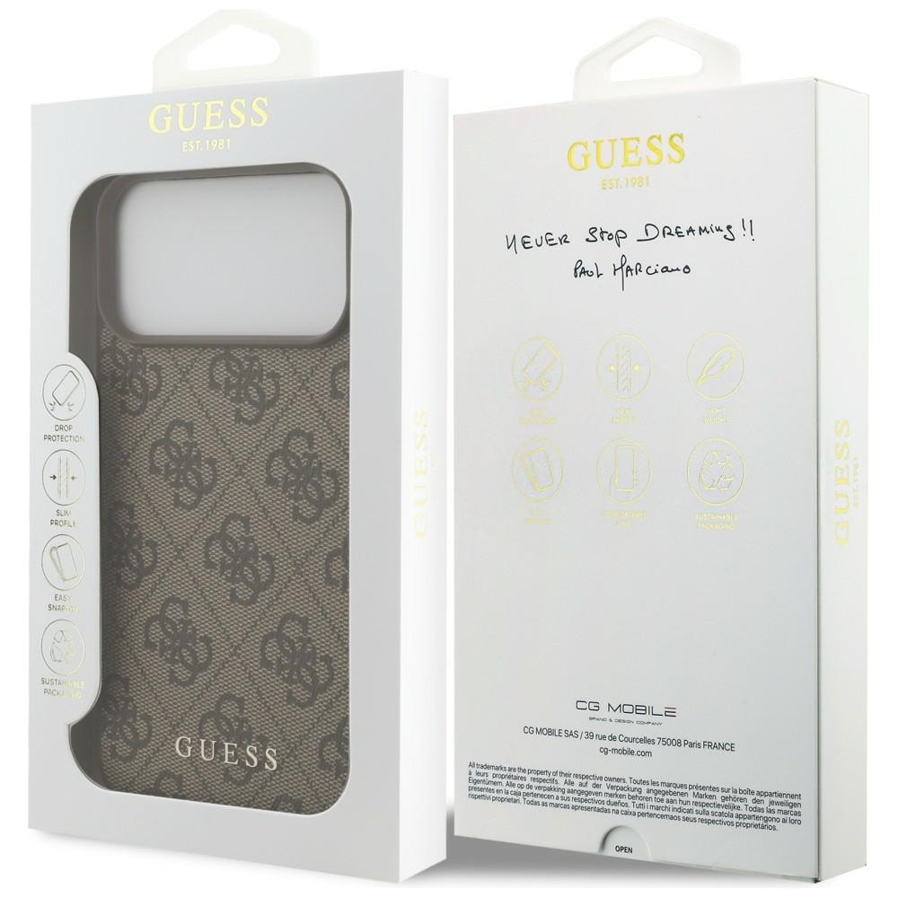 Guess 4G Classic-etui til iPhone 17 Pro Max / 18 Pro Max – brun