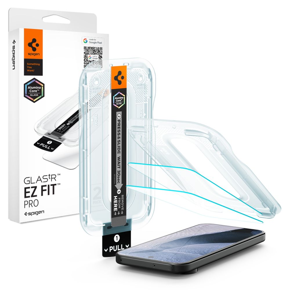 Spigen Glas.tR EZ Fit Pro 2-pakning med skjermbeskytter i herdet glass til Google Pixel 11 Pro XL