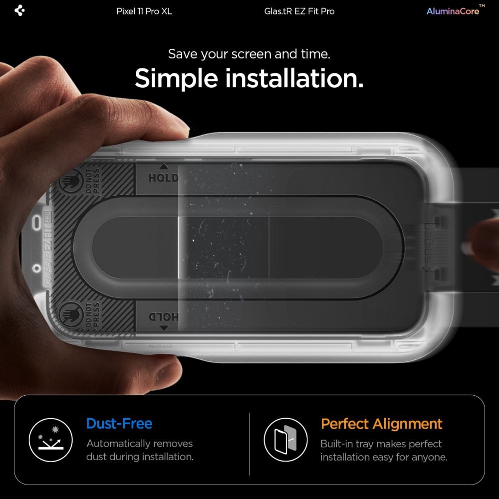 Spigen Glas.tR EZ Fit Pro 2-pakning med skjermbeskytter i herdet glass til Google Pixel 11 Pro XL