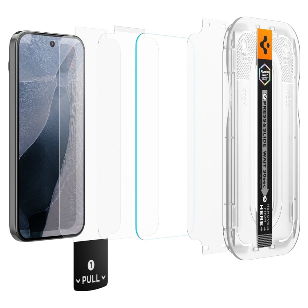 Spigen Glas.tR EZ Fit Pro 2-pakning med skjermbeskytter i herdet glass til Google Pixel 11 Pro XL