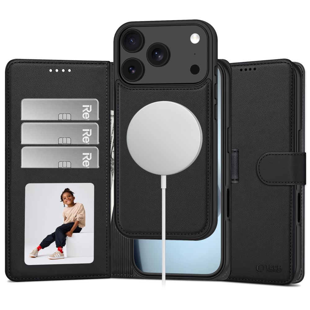 Tech-Protect Wallet MagSafe-etui til iPhone 17 Pro Max / 18 Pro Max – matt svart