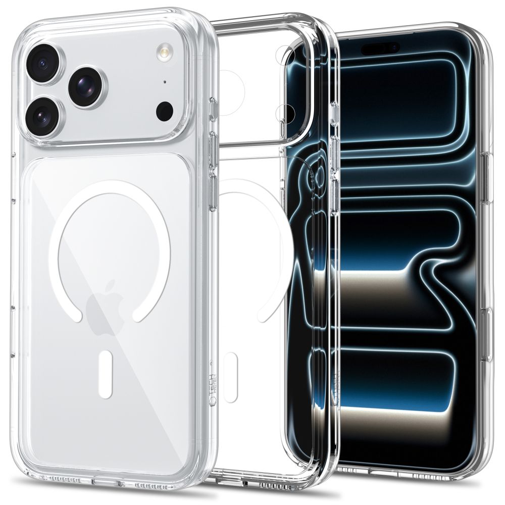 Tech-Protect Flexair Hybrid CC MagSafe-etui til iPhone 17 Pro Max / 18 Pro Max – gjennomsiktig